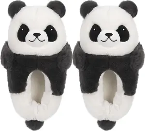 Go Bananas for Panda Slippers! Super Cute Animal Plush Home Shoes for Women, Viral TikTok Comfy Footwear Trend