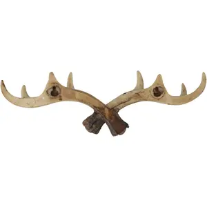 Antler Shape Hook Nordic Vintage Deer Hook Decorative Hook Wall Hanging Decor Antler Resin Statue Home Rustic Charm Coat Hat Scarf Hanger 28x9.5cm(Light Color)