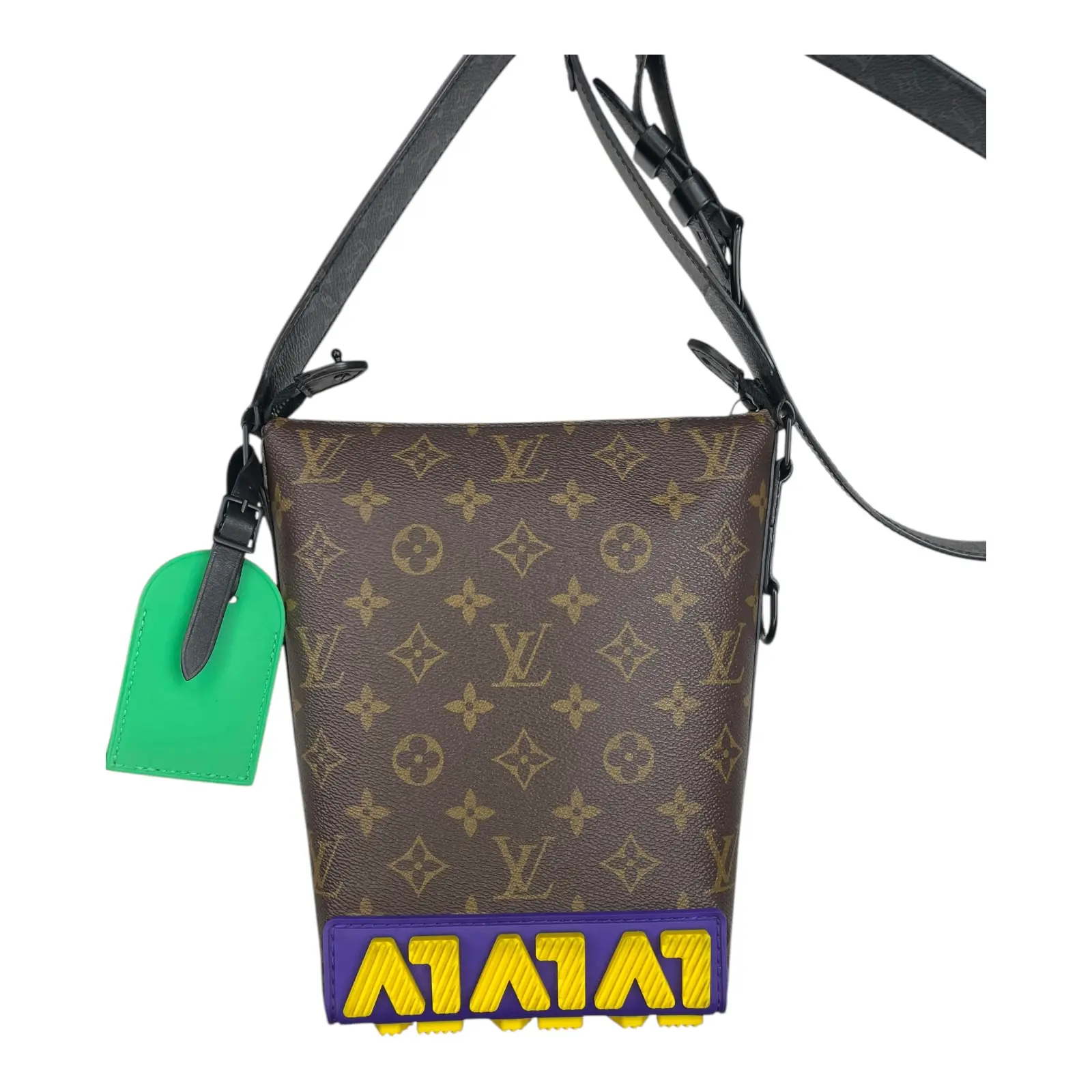 Pre-owned Louis Vuitton Canvas Messenger Bags Monogram LV Rubber Cruiser Messenger Bag Multicolor