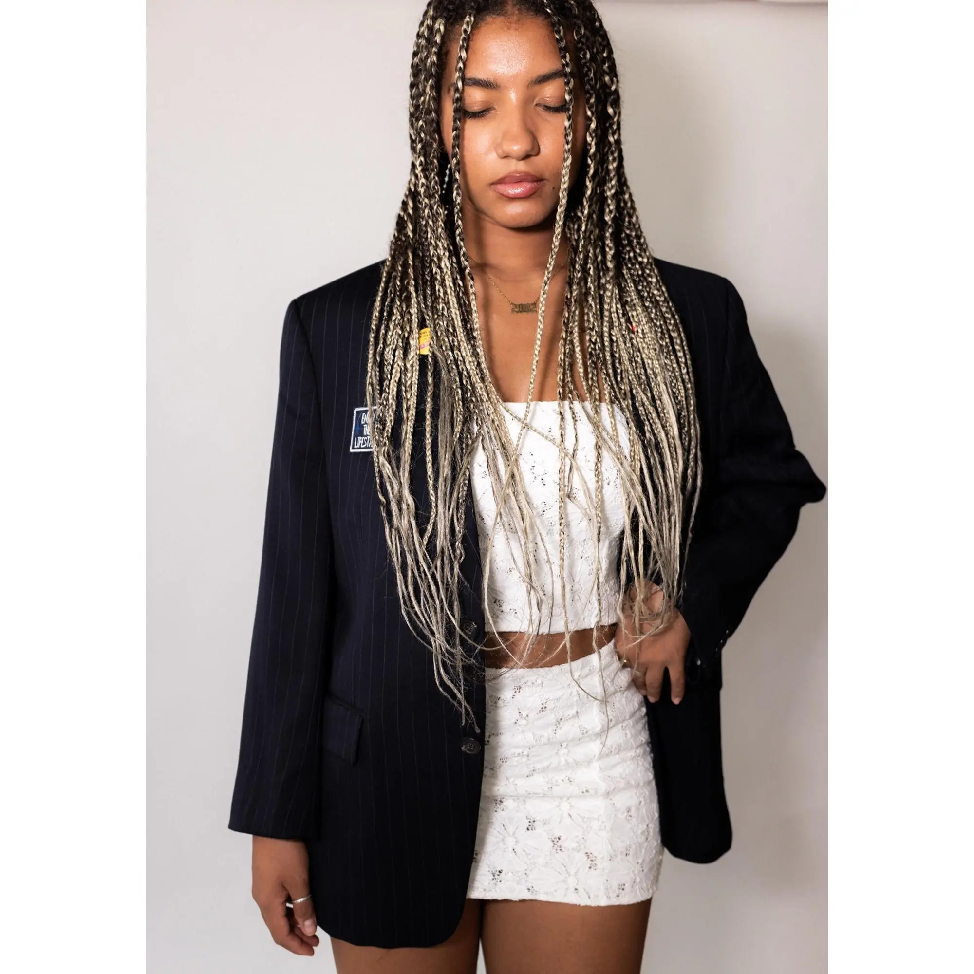 Navy Pinstripe Marilyn Manson Blazer