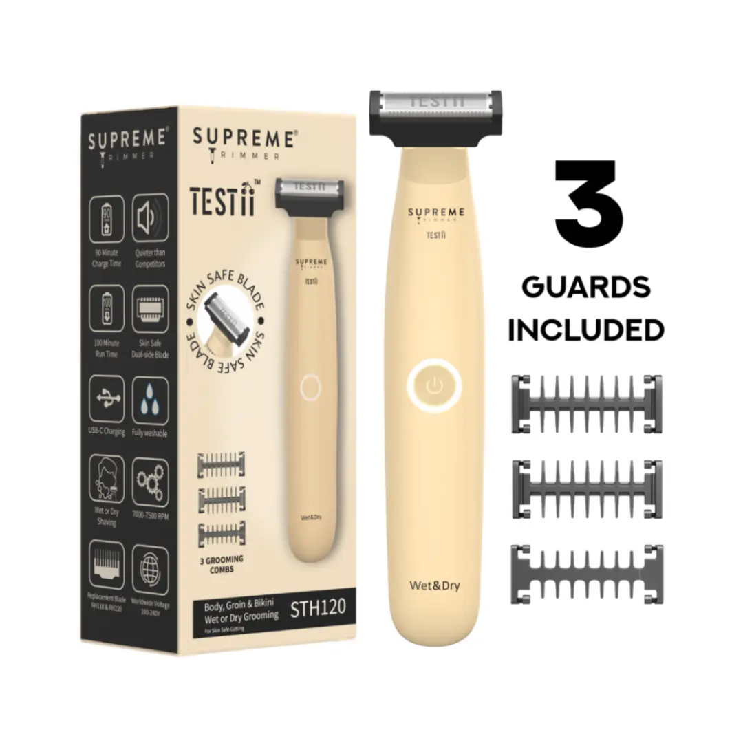 Supreme Trimmer TESTii nonick Body,  Groin & Bikini Trimmers WaterProof beard shaver kit