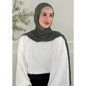 Crinkle Modal Hijab - Olive