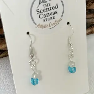 SCS-BWER1-007 Sky Blue Drop Crystal Earrings