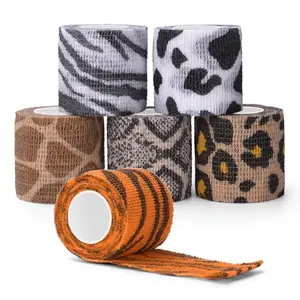 Tattoo Grip Cover Wrap, ATOMUS 6count 2"x 5 Yards Disposable Tattoo Tube Tape Wrap Elastic Self-adhesive Bandage Rolls Tape for Tattoo Machine Grip Tube Accessories-USA