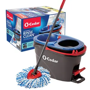 O-Cedar Rinseclean Spin Mop with 2-Tank System and Microfiber Mop Head