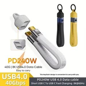 USB-C to USB-C Cable, 240W PD Fast Charging & 40Gbps, Durable Silicone & Metal Connector with Keychain, Compatible for iPhone 15/16 Pro Max, Xiaomi, Samsung, Smartphones, Tablets, E-Reader, USB- Devices