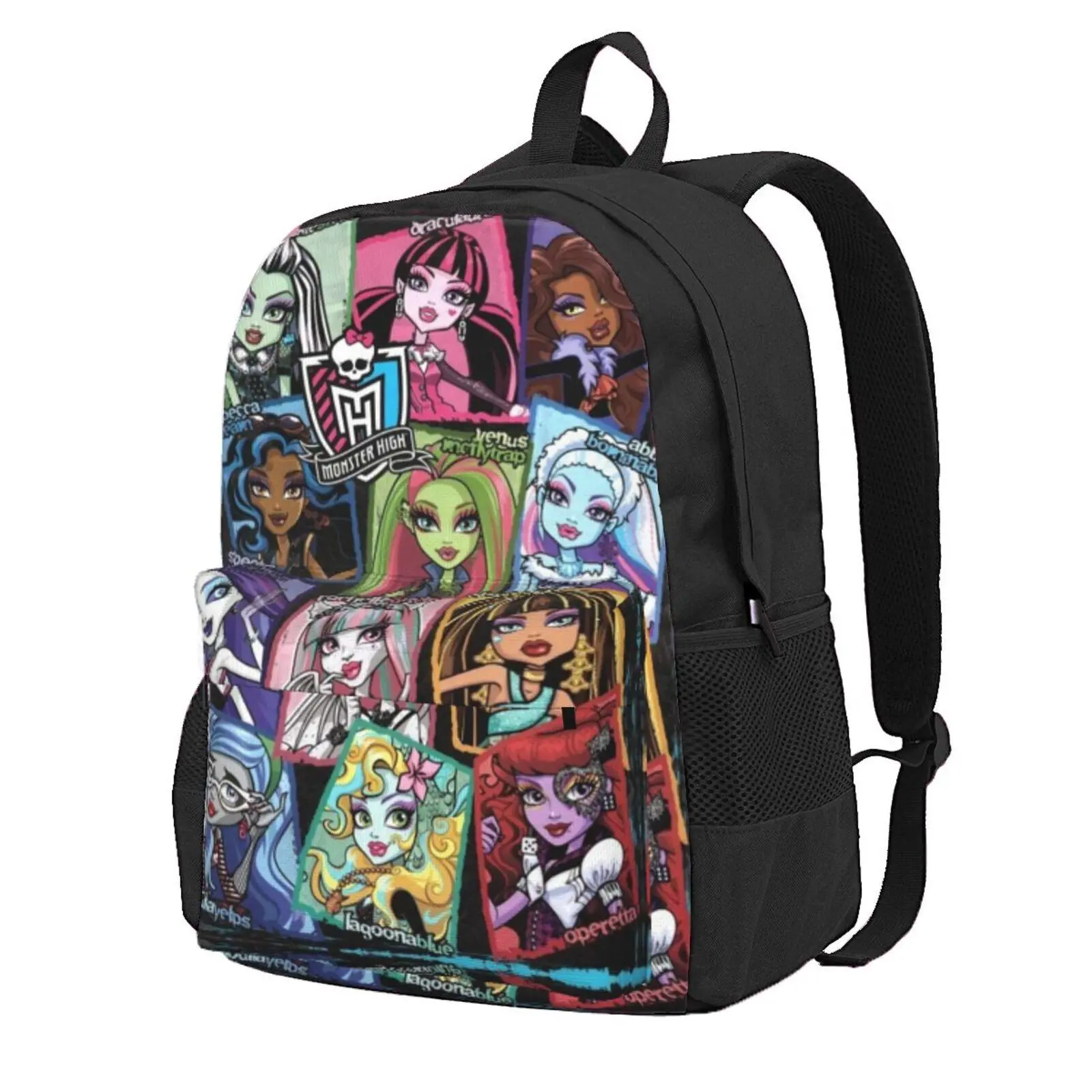 Monster high Print Laptop Backpack Monster high dolls Multi Compartment Lightweight College Daypack, Monster high doll Adjustable Strap Travel Backpack for Men Women