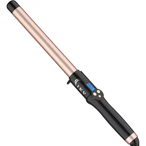 1 Inch Long Barrel Curling Wand, Dual Voltage Ceramic Hair Curling Iron Wand for Long Hair with 10 Adjustable Temp