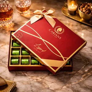Viral Dubai Chocolate Gift Box with Gold Ribbon Wrapped