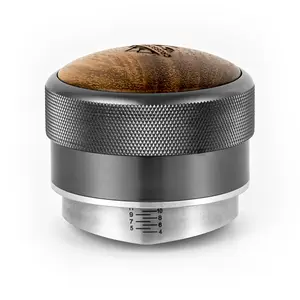 CrossCreek Espresso Distributor | Adjustable Depth Fits All 58mm Espresso Portafilter | Breville/Rancilio/La Marzocco | Stainless Steel & Walnut Distribution Tools | Espresso Machine Accessories