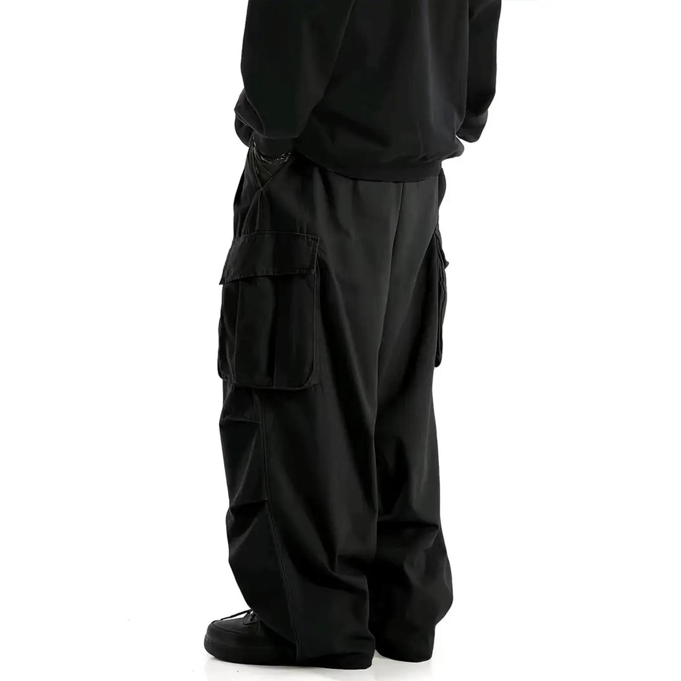Men’s baggy cargo pants, wide-leg loose fit work trousers with multiple pockets, casual streetwear pants for everyday wear and outdoor activities