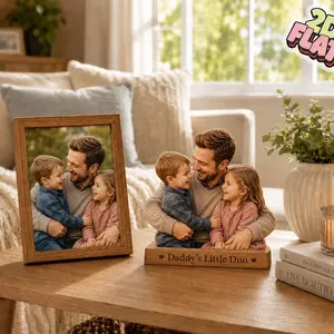 Custom Photo Dad with Kids Wooden Sculpture, Personalized Father Son Daughter Figurine, Custom Number of Kids Gift, Father’s Day Keepsake