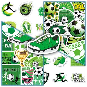 100 Pieces, 2 Sets of Repeated Green Pitch Football Sports Creative Trendy Cool Decorative Phone Case Luggage Stickers