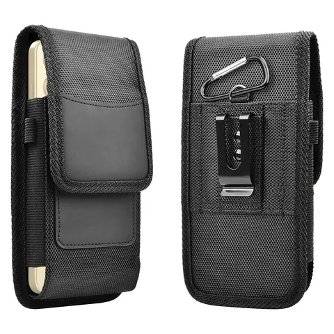 Men's Basic Oxford Nylon Waist Bag Wallet - Everything Belt Bag, Fashion Waist Packs, Pocketbag, EDC Holder, Clip-On Pouch, Hands-Free Invisible Holster, 5.5-6.9in Vertical Bilayer Phone Holster, Card Holder, Belt Clip, Hangable Buckle, Casual Plain Pouch