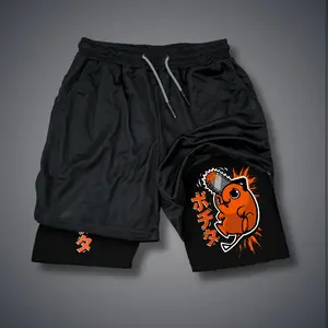[Vtg90s] Double-Layer Sports Shorts Graphic Shorts Black Shorts Camo Shorts Streetwear Shorts Men Outfits Men Short Shorts Vacation Outfits Shorts