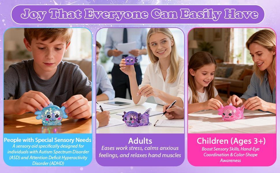 2026 New Axolotl Squishy Toy, Medium Squishy Axolotl Squeeze Toy, Soft Slow Rising Stress Relief Toy, Sensory Fidget Toys Squishy for Anxiety for Kids Youth Adults