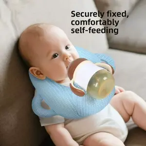 Langkes Baby Automatic Feeding Pillow Newborn Anti Spit Up Nursing Cushion Hands Free Bottle Holder for Infant Self Feeding Milk Bottle Fixing Support Multifunctional Baby Feeding Assistant