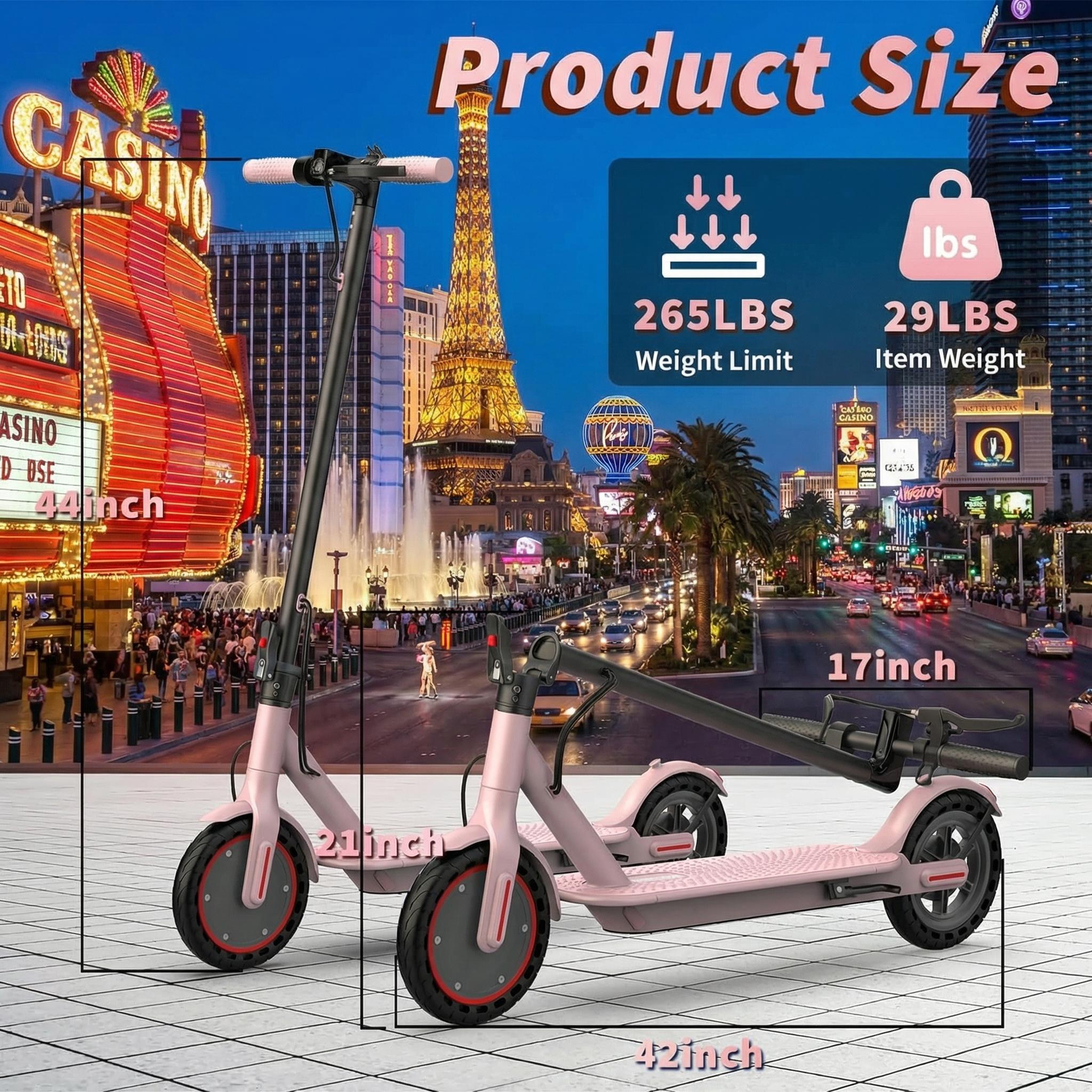 Electric Scooter,8.5" Tires,350W Motor,Up to 19MPH Max Speed,Portable Electric Scooter with Light, Suitable for Female Girls,Halloween Gifts