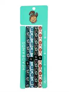 Coastal Maui Flowers 4-Pack Non-Slip Thin Headbands
