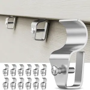 Siding Hooks, 12 Pack Vinyl Siding Clips Hangers for  Outdoor, Hold Up to 12 lbs,  No Hole Outdoor Wreath Hooks, Resuable Hanger Mount to Hang Holiday Decorations