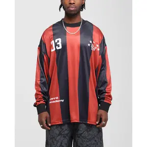 Carre Academy Oversized Long Sleeve T-Shirt Red/Black