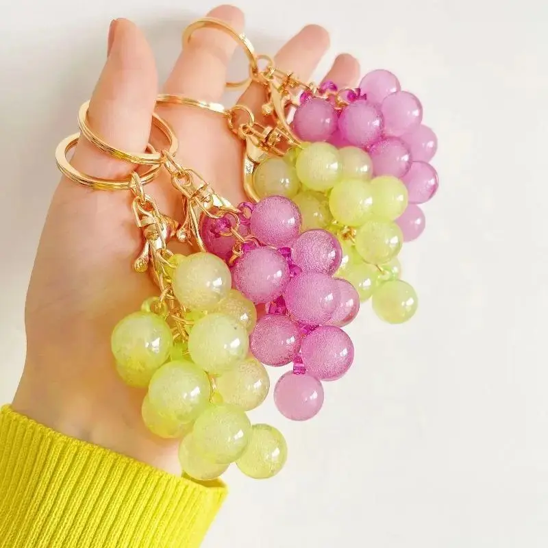 Grape Cluster Bag Charm, Cute Bubble Jelly Silicone Keychain Pendant, Lightweight Fashion Gift Multipack for Car Keys, Purse, Grape Cluster Keychain, Bag Charms, Bubble Jelly Grape