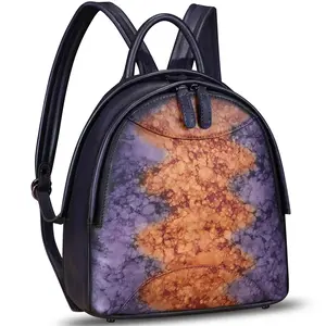 Genuine Leather Backpack for Women Vintage Womens Real Leather Rucksack Fashion Daypack Shoulder Knapsack Purse