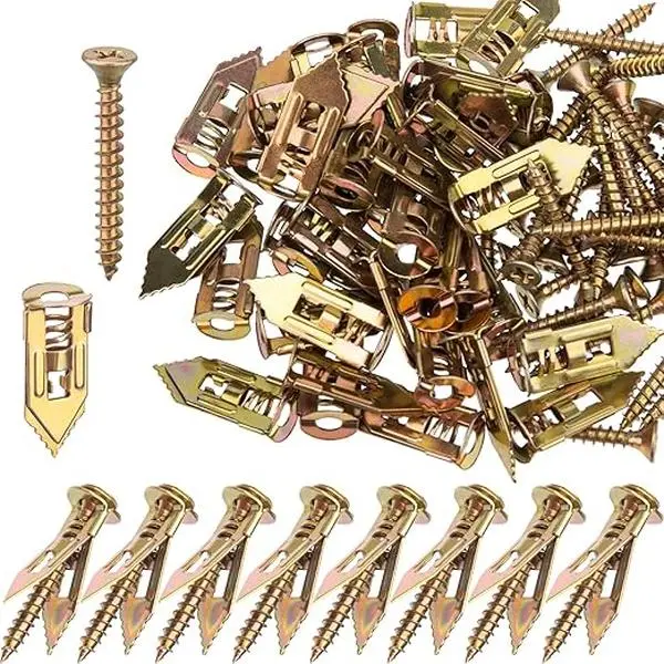 40PCS Self-Drilling Drywall Anchors and ScrewsKit.No Pre-Drilling Needed, Supports Up to 66 lbs, ldeal for Home and Office Organization