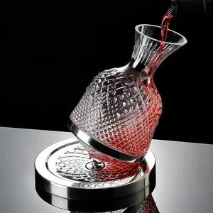 Crystal Glass Rotating Wine Decanter