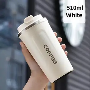 Vacuum Insulated Coffee Travel Mug, Leak-Proof Double-Walled Stainless Steel Reusable Thermos Flasks with Matte Finish - Keeps Hot/Cold Drinks Temperature for Hours, High-Quality Gift for Coffee & Tea Lovers, Durable Beverage Container, Essential for