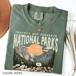 Vintage National Parks T-Shirt Nature Lover Tshirt Parks Over Profit Tee Protect Our Graphic Tee Soft Cotton Daily