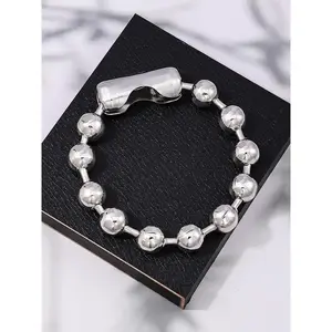 Punk Style Stainless Steel Bead Bracelet Fashion Jewelry for Daily Outfit Decoration Exquisite Versatile Birthday Gift Jewelry Accessories