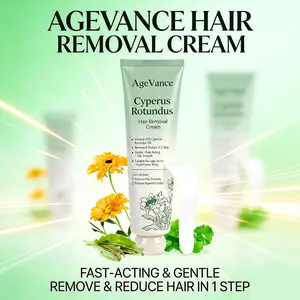 AgeVance Cyperus Oil Hair Removal Cream Painless Hair Removal Reduces Regrowth Silky Smooth Skin For Legs Arms Underarms Bikini Area Long Lasting Hair Free For Women Men  Use Natural Extracts  Vegan Friendly Gentle Depilatory