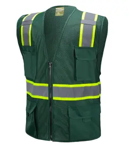Green Two Tones Safety Vest ,With Multi-Pocket Tool 803