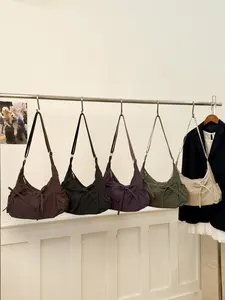 Korean Style Plaid Underarm Bag, Fall Winter New Folded Women's Shoulder Tote, Adjustable Strap Casual Crossbody Bag, Light Thin Design