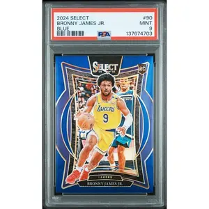 2024-25 Panini Select #90 Bronny James Jr. Concourse Blue Prizm RC PSA 9 MINT
