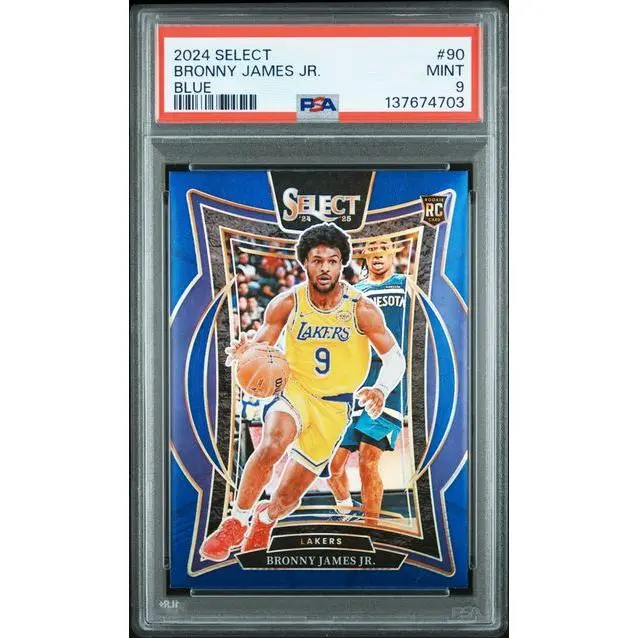 2024-25 Panini Select #90 Bronny James Jr. Concourse Blue Prizm RC PSA 9 MINT