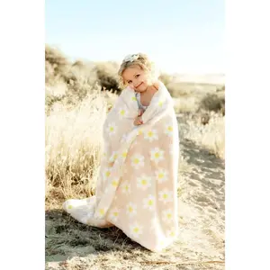 Lush Peach Flower Blanket, 30”x36”/36”X60"”/60'X84"” Sizes, Soft Bedding Throw for Infant Use
