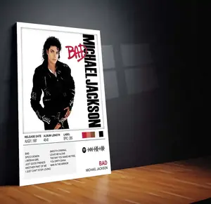 Bad – Michael Jackson | Iconic Album Cover Metal Poster | HD Metal Wall Frame