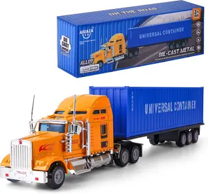 AIUAZA 1/65 Truck Model, Detachable Cargo Container, Children's Toy, Alloy Semi Truck, Trailer Toys for Boys