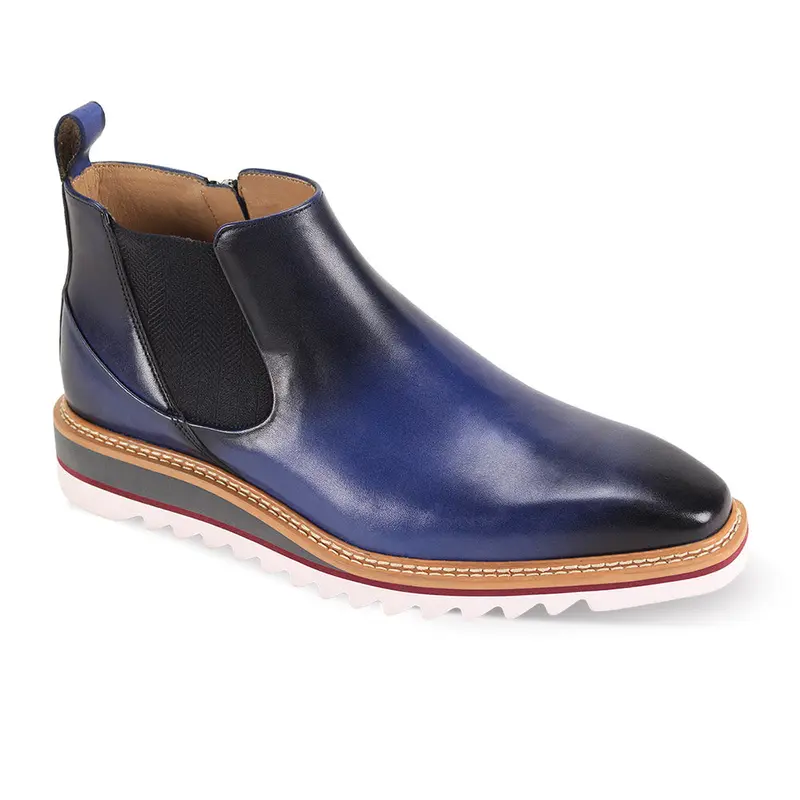 jcpenney navy blue dress shoes Carrucci Mens Navy Blue Lace-up Oxford Leather Dress Shoes With Lug So –  The Suit Depot main image 0