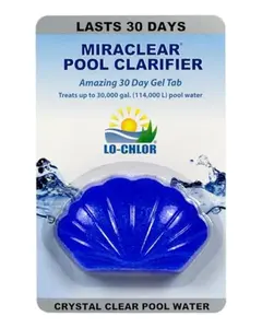 Lo-Chlor Miraclear Pool Clarifier - 30 Days Crystal Clear Water, 2.8 Oz Tablet