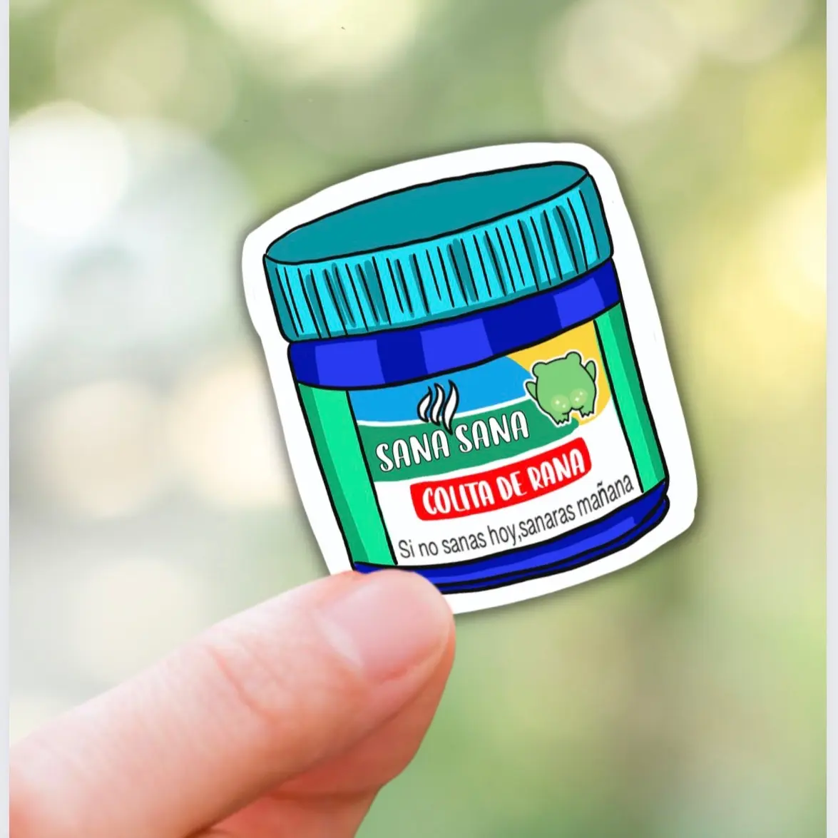 Sana sana colita the rana funny latina vinyl sticker