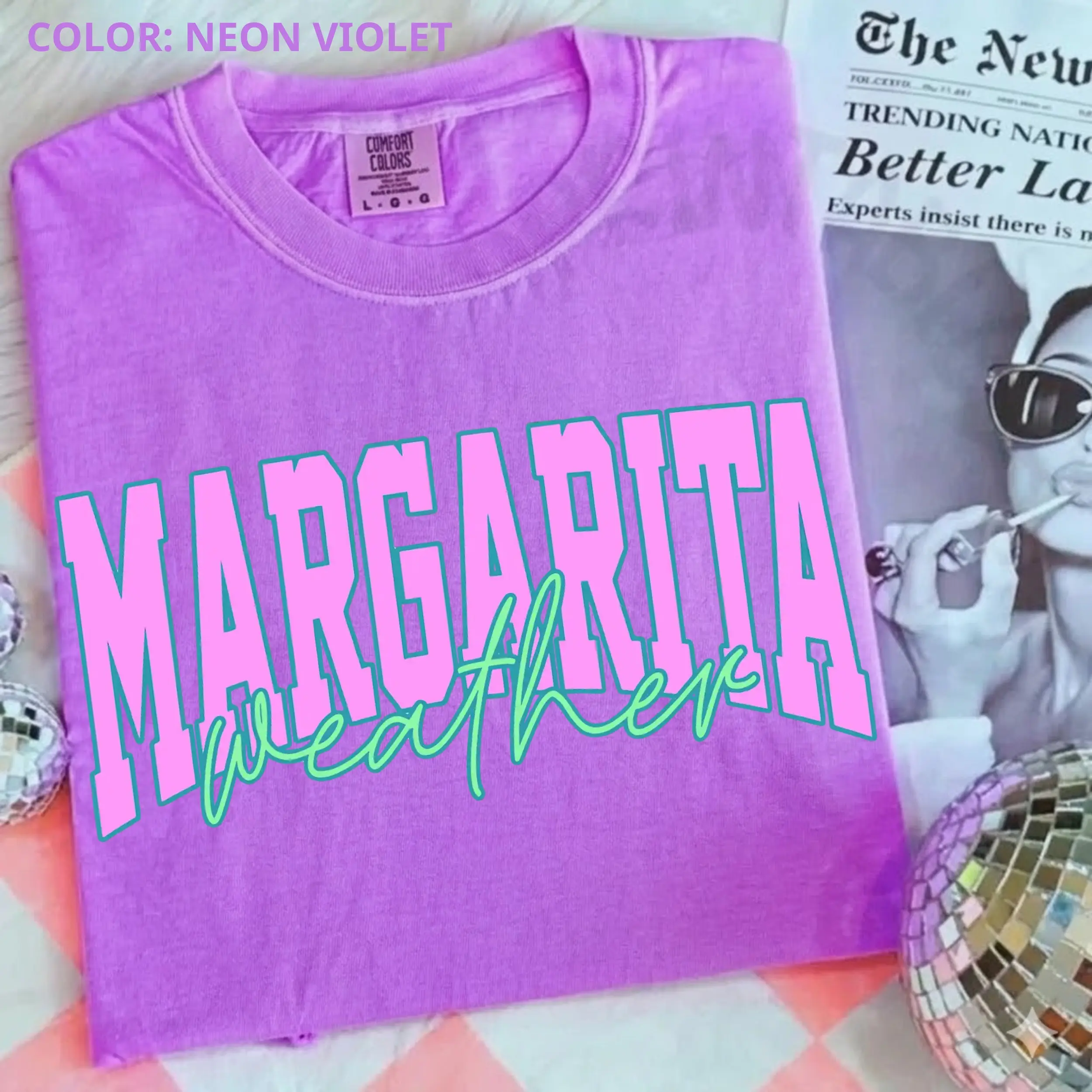 Comfort Colors Margarita weather Distressed T-Shirt, Summer Shirt Trendy Summer Tee, Aesthetic Summertime Distressed Shirt