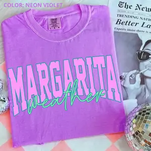 Comfort Colors Margarita weather Distressed T-Shirt, Summer Shirt Trendy Summer Tee, Aesthetic Summertime Distressed Shirt