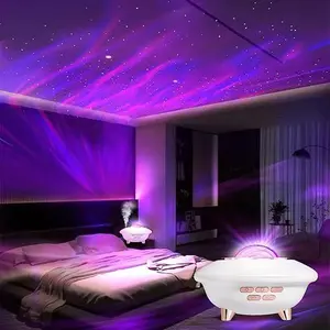Northern Galaxy Light Aurora Projector, Led Lights for Bedroom with Essential Oil Diffusers, Night Lights, White Noises, LED Star Projector for Room Decor/Party/Music/Sleeping/Gift Black galaxy projector