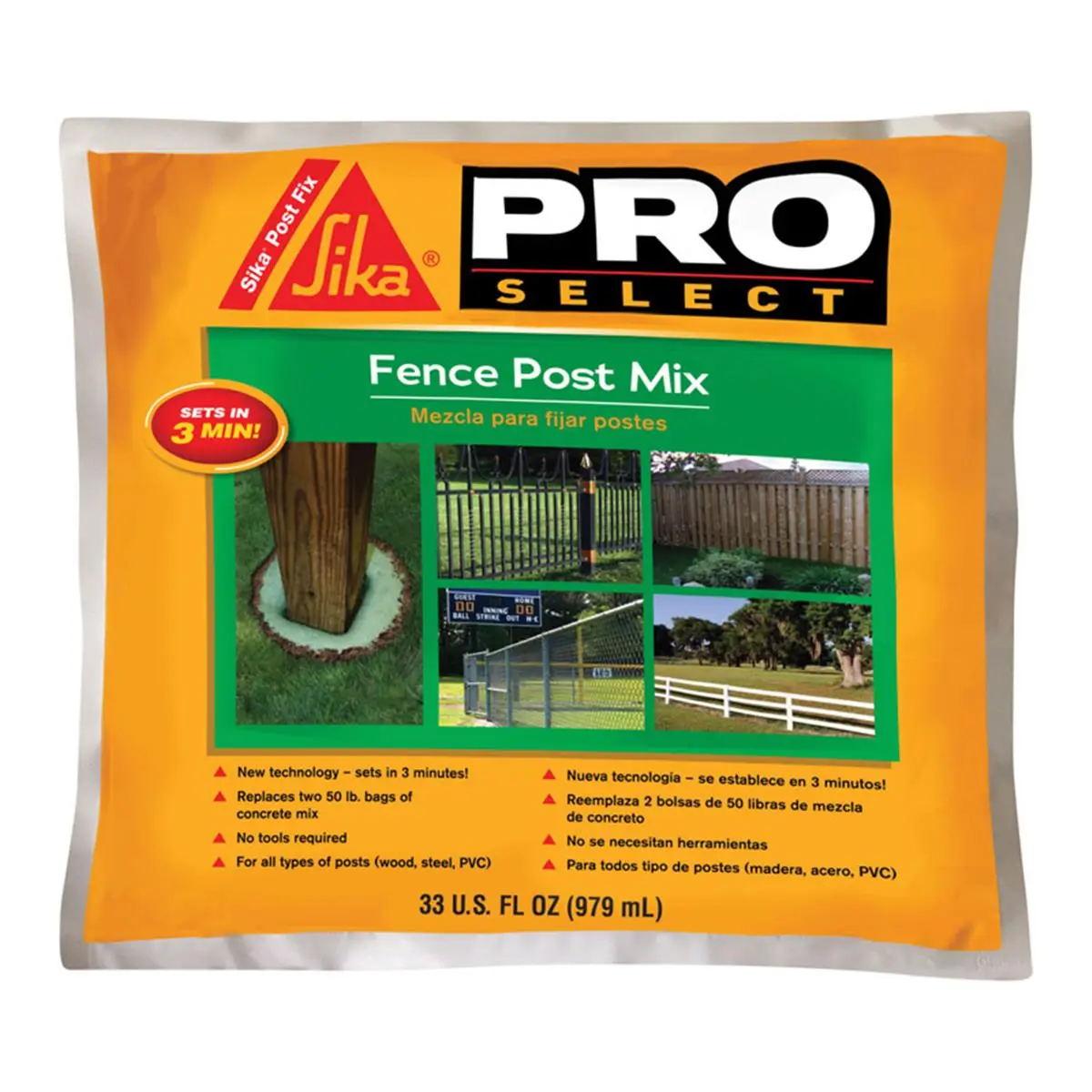 212 MAIN Sika Pro Select Pre-Mixed High Strength Fence Foam Post Support, 33 oz Polyurethane Fence Post Backfill