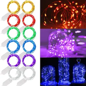 Fairy String Light Battery Operated, Waterproof LED Moon Light Wire Vase Light for Plants lawn
