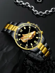 Men's Creative Star Watch Face Mechanical Style, Fashion Steel Band Wristwatch, Daily Party Gift, Student Sports Trend Watch