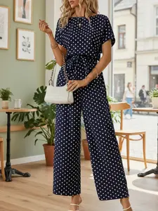 Women's Vacation Jumpsuit with Waist Design, Loose Fit to Enhance Figure, Stylish Summer and Spring